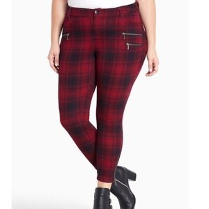 HT Denim Hi-Rise Super Skinny Buffalo Cheque Y2K Punk Pant Plus Sz 20